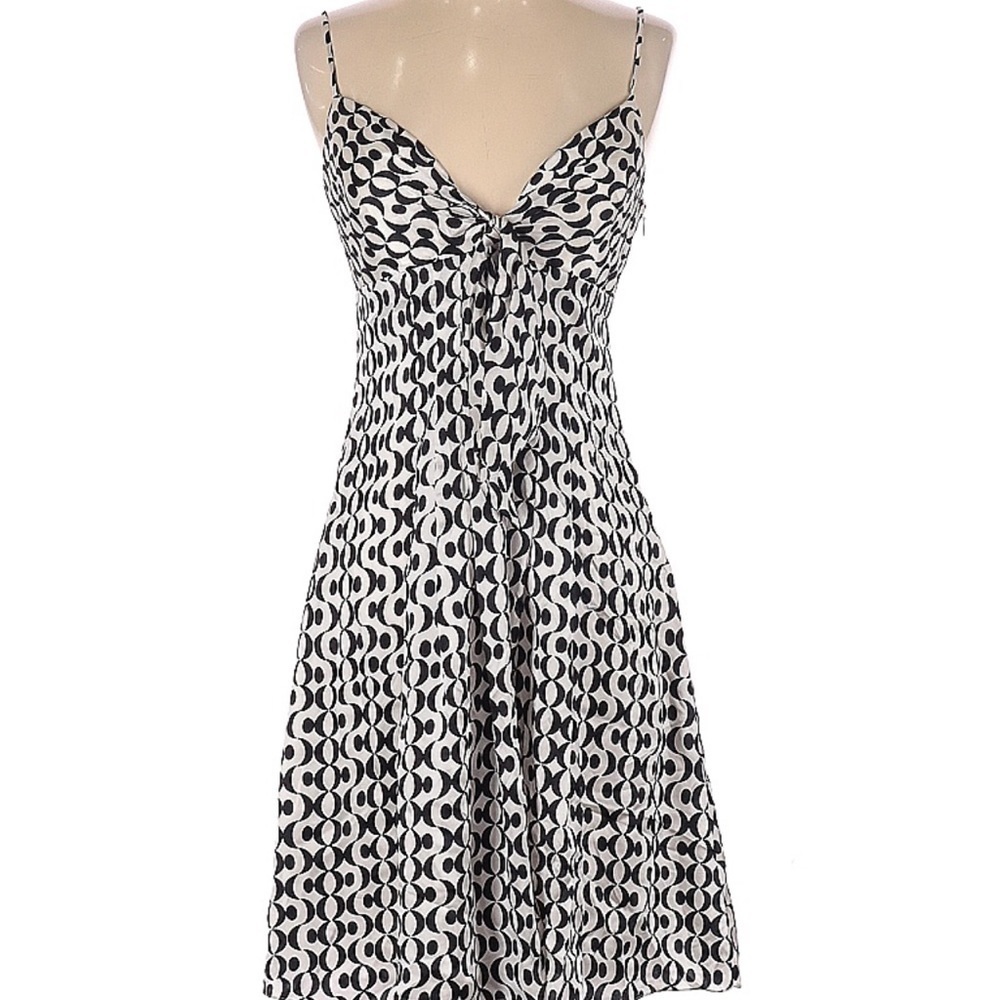 Morrell Maxie Black and White Ruched Sundress